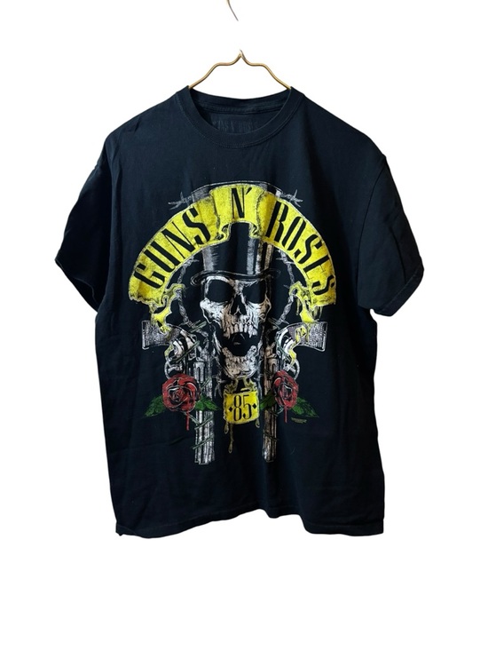 Guns N' Roses Tops - Guns N' Roses Graphic Band Tee - Black with Yellow & Red Skull Design large
